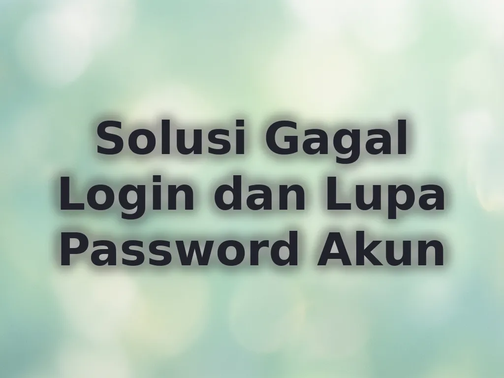 Solusi Gagal Login dan Lupa Password Akun